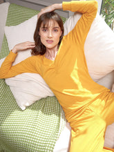 Mustard Ruched T-Shirt With Lounge Pants-SASSAFRAS alt-laze