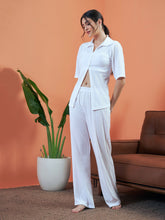 White Rib Shirt With Lounge Pants-SASSAFRAS alt-laze