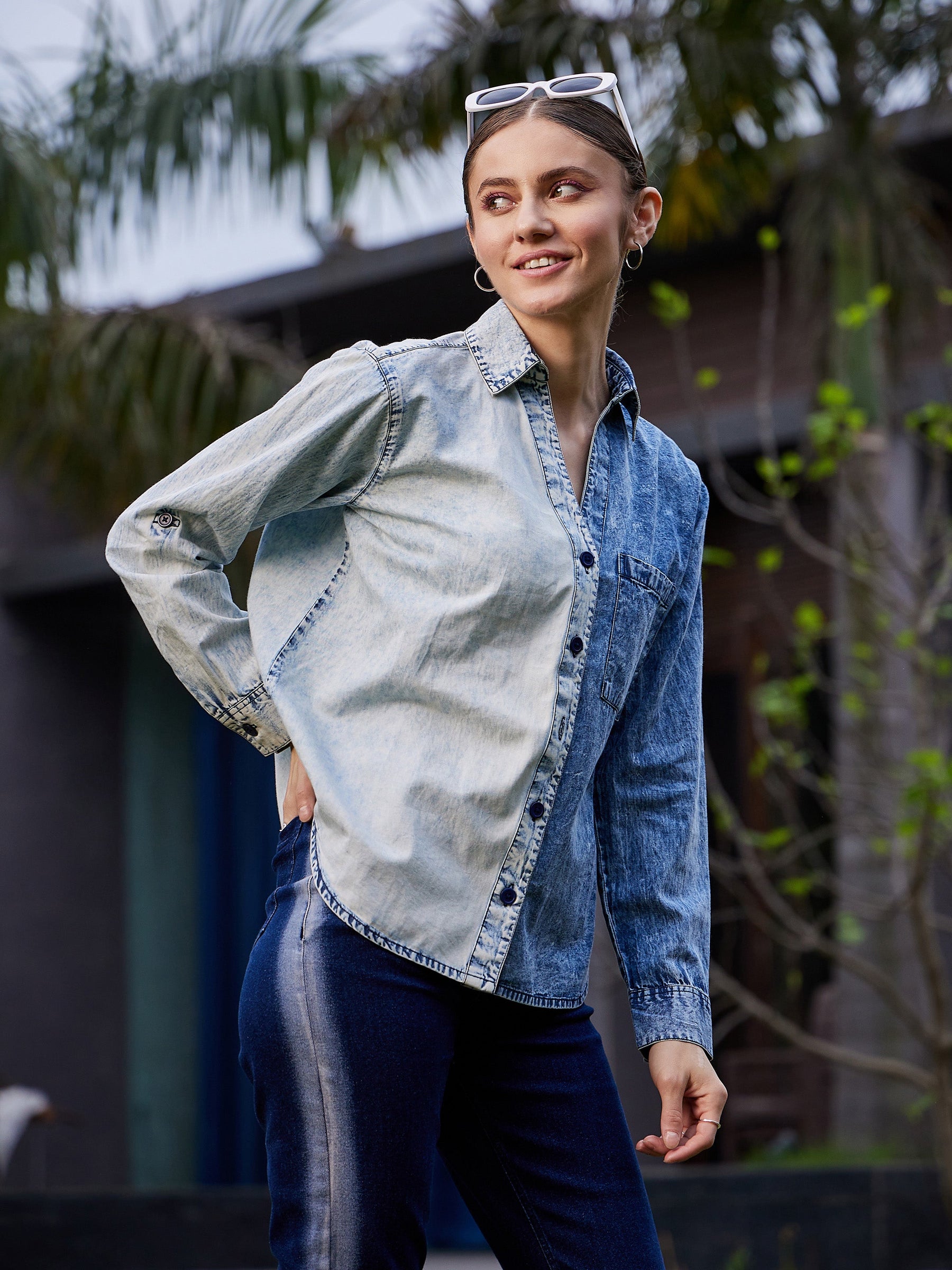 colour block shirt