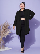 Black Longline Shirt-SASSAFRAS Curve