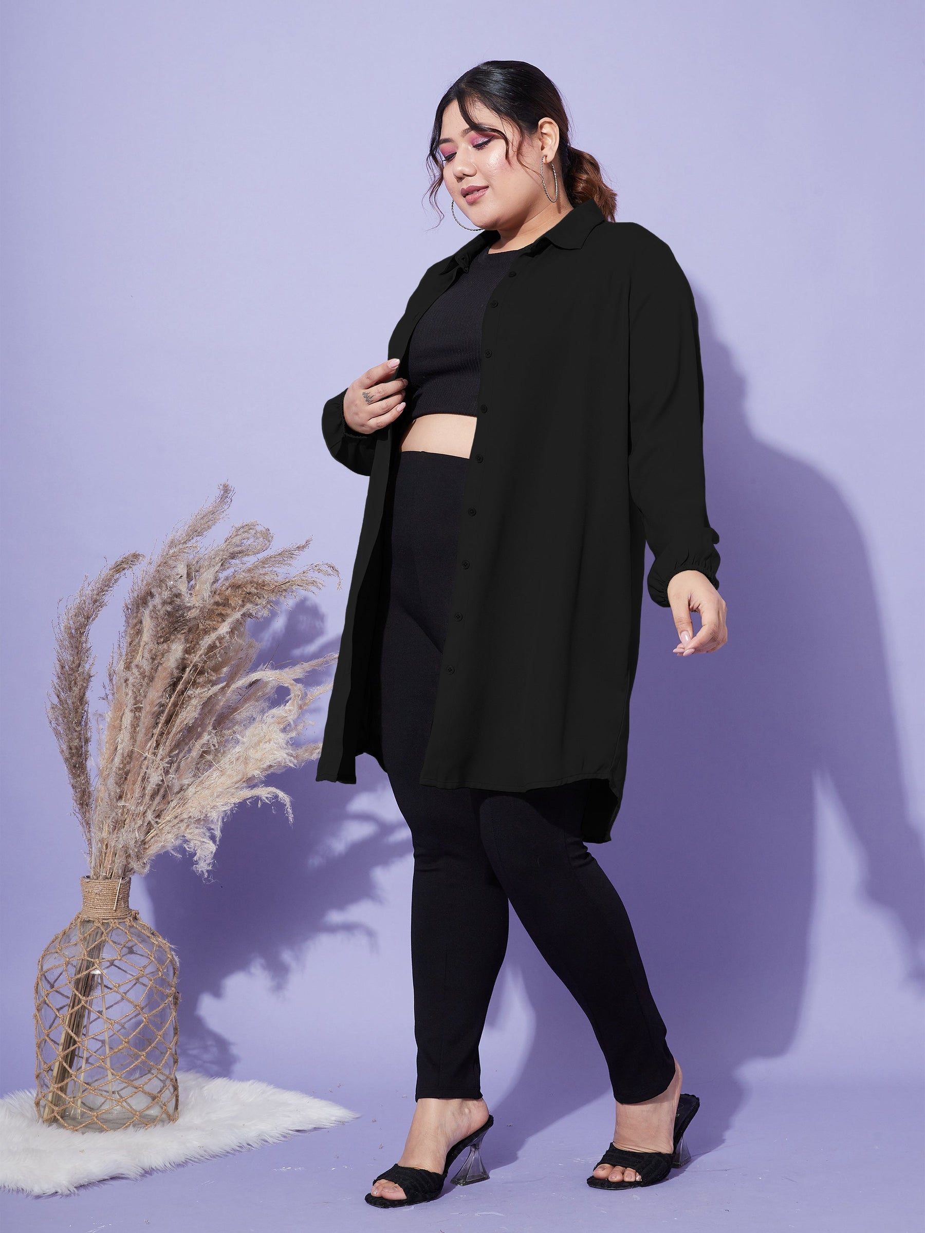 Black longline outlet shirt