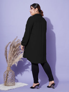 Black Longline Shirt-SASSAFRAS Curve