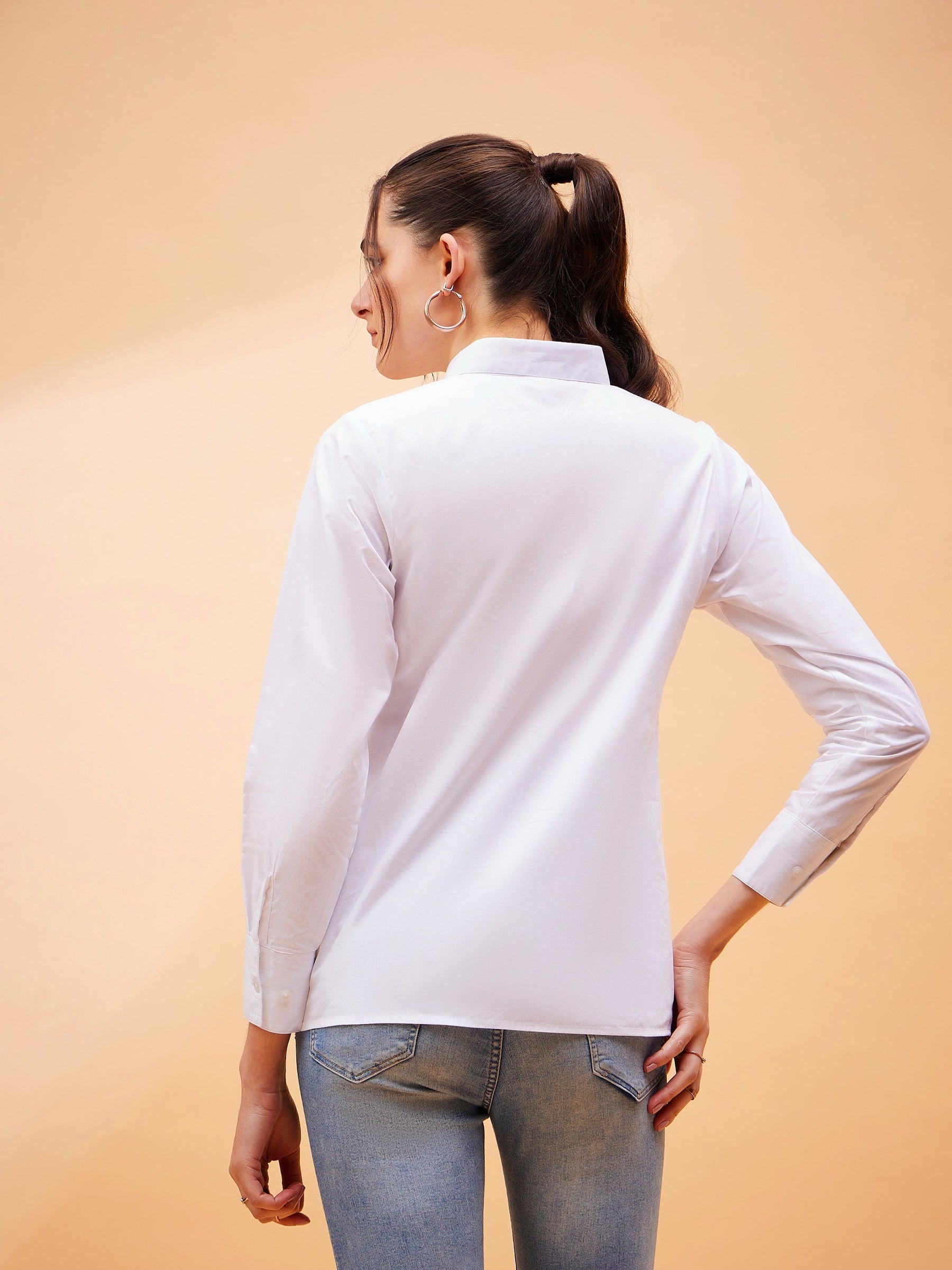 White Pleated Detail Shirt-SASSAFRAS BASICS