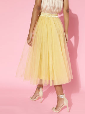 Yellow Plain Tulle Skirt