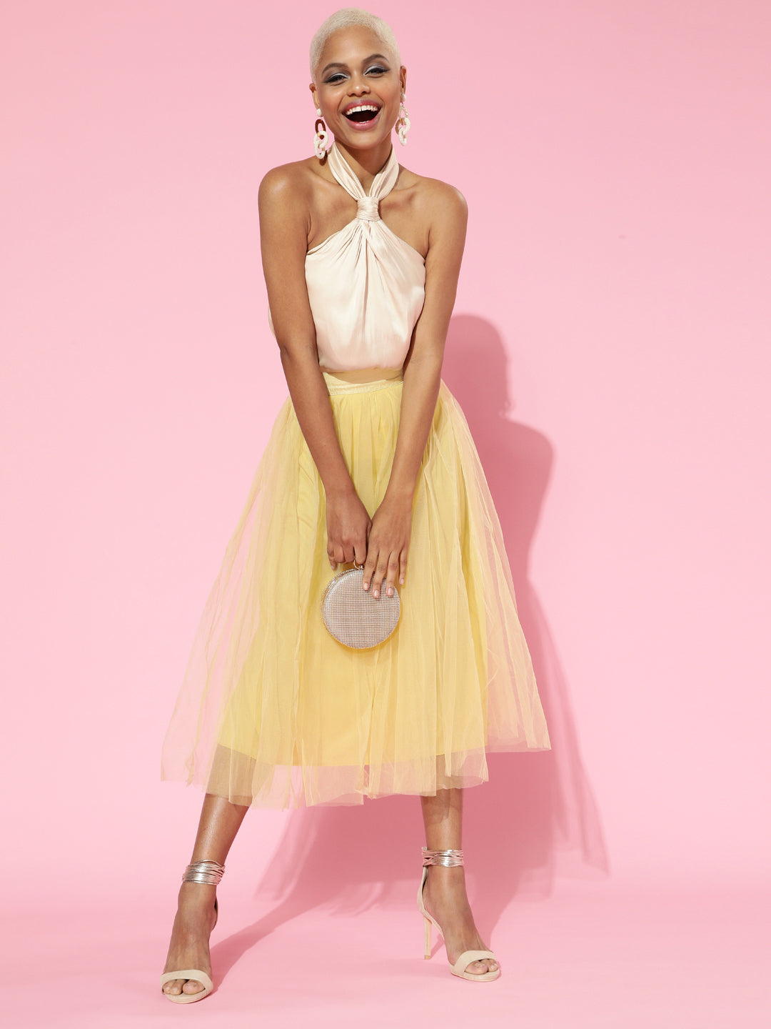 Yellow Plain Tulle Skirt