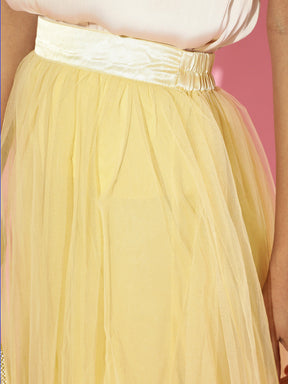 Yellow Plain Tulle Skirt