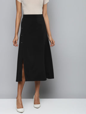 Lexi Rib Midi Skirt in Black  Marine Layer