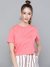 Pink Pocket Detail Boxy T-Shirt-T-Shirts-SASSAFRAS