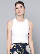 White Box Back Rib Crop Top-Tops-SASSAFRAS