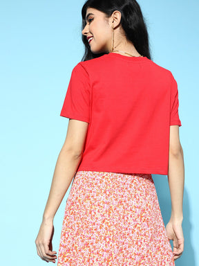 Red Hearts Boxy Crop T-Shirt