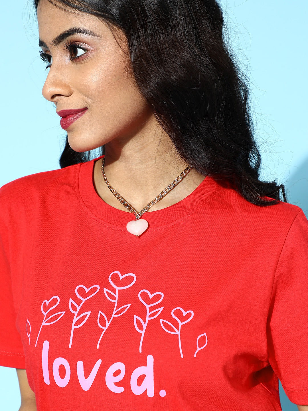 Red LOVED Boxy Crop T-Shirt