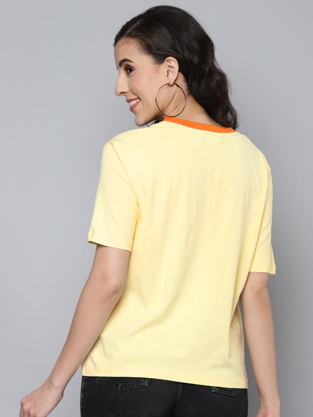 Women Yellow LEMON Regular T-Shirt