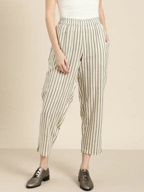 Buy INFISPACE Women High Waist Blue Striped Palazzo Trouser Pants 26  inches at Amazonin