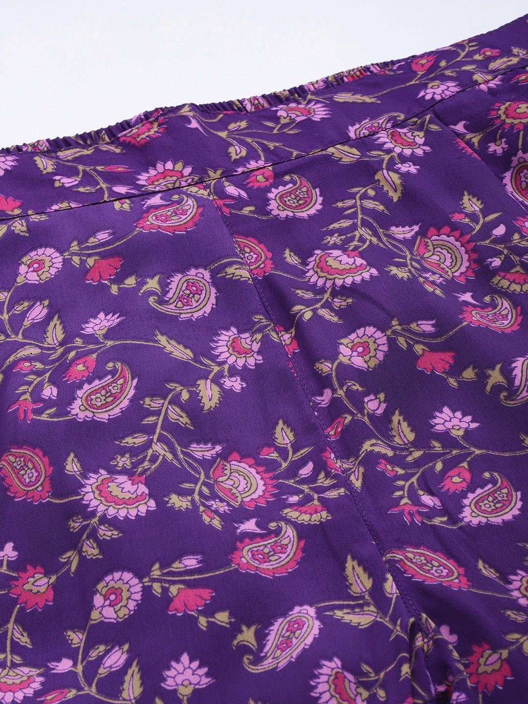Women Purple Floral Pencil Pants