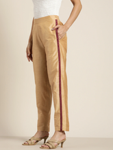 Women Beige Mirror Lace Pencil Pants-Pants-SASSAFRAS