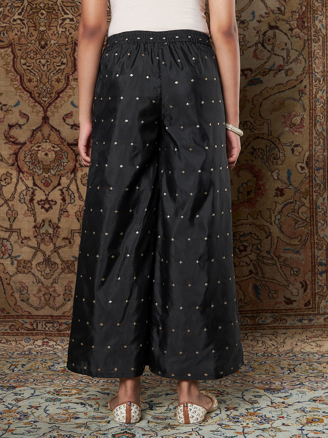 Buy Kids Cave Full Length Solid Tiered Palazzo Pants Black for Girls  1112Years Online in India Shop at FirstCrycom  11198044