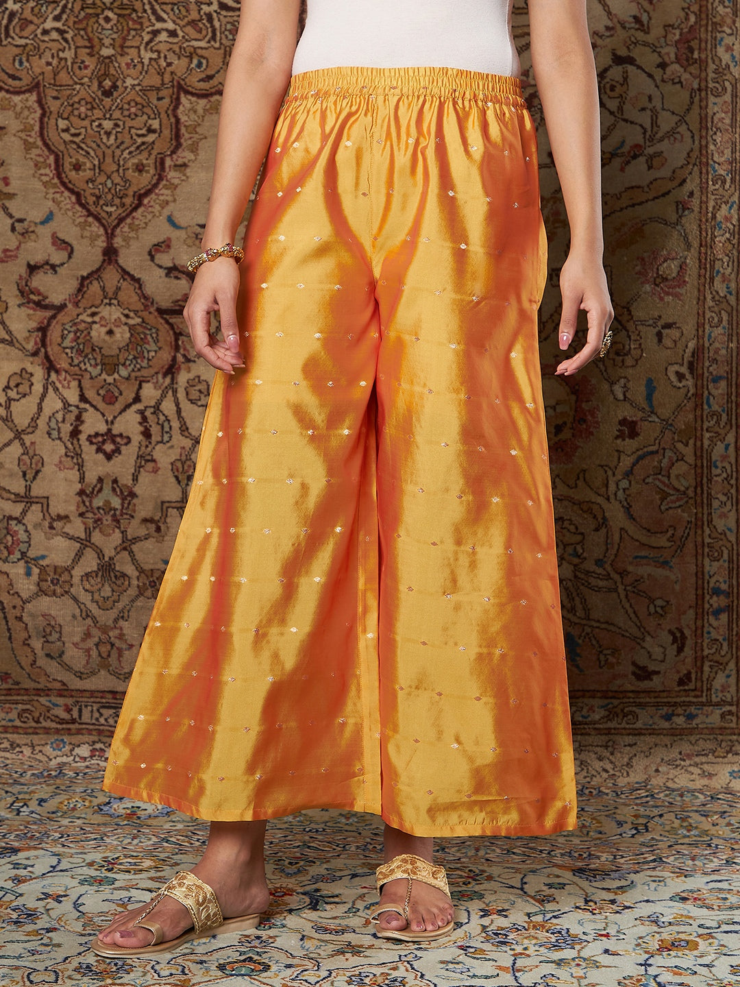 Lilly Belted Palazzo Trousers  Mustard  Sorelleuk