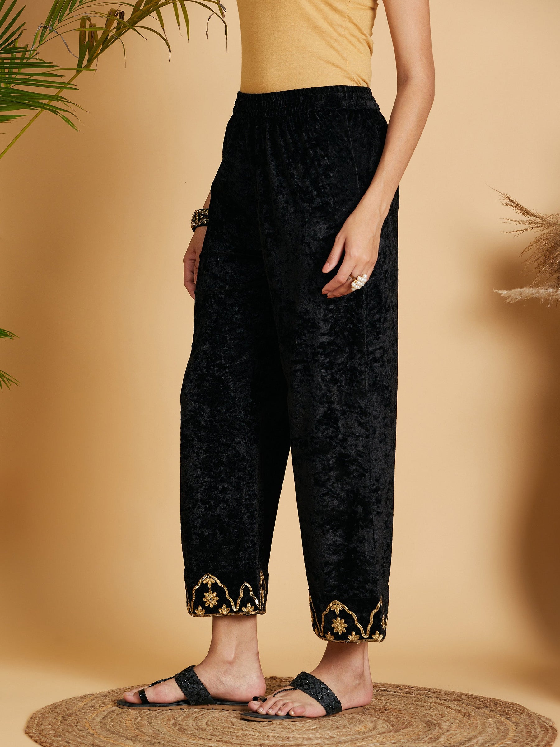 Blue Crushed Velvet Mid Rise Trousers With Side Pockets | Whistles |