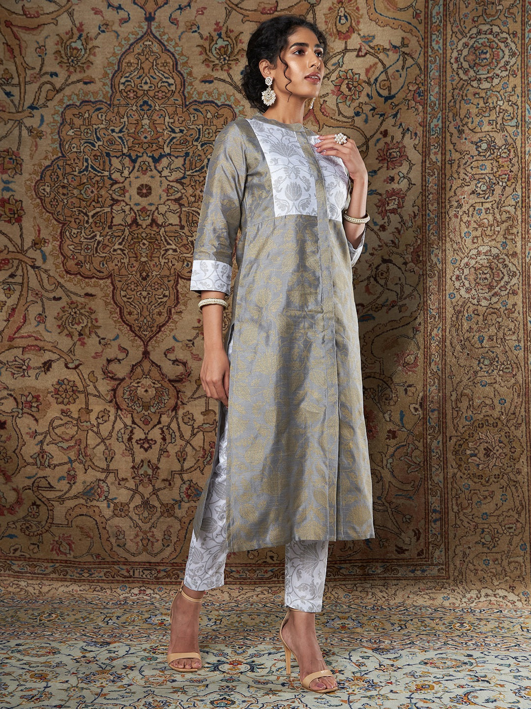 Buy Ketch White Brocade Kurta With Trouser And Dupatta for Women Online at  Rs1149  Ketch