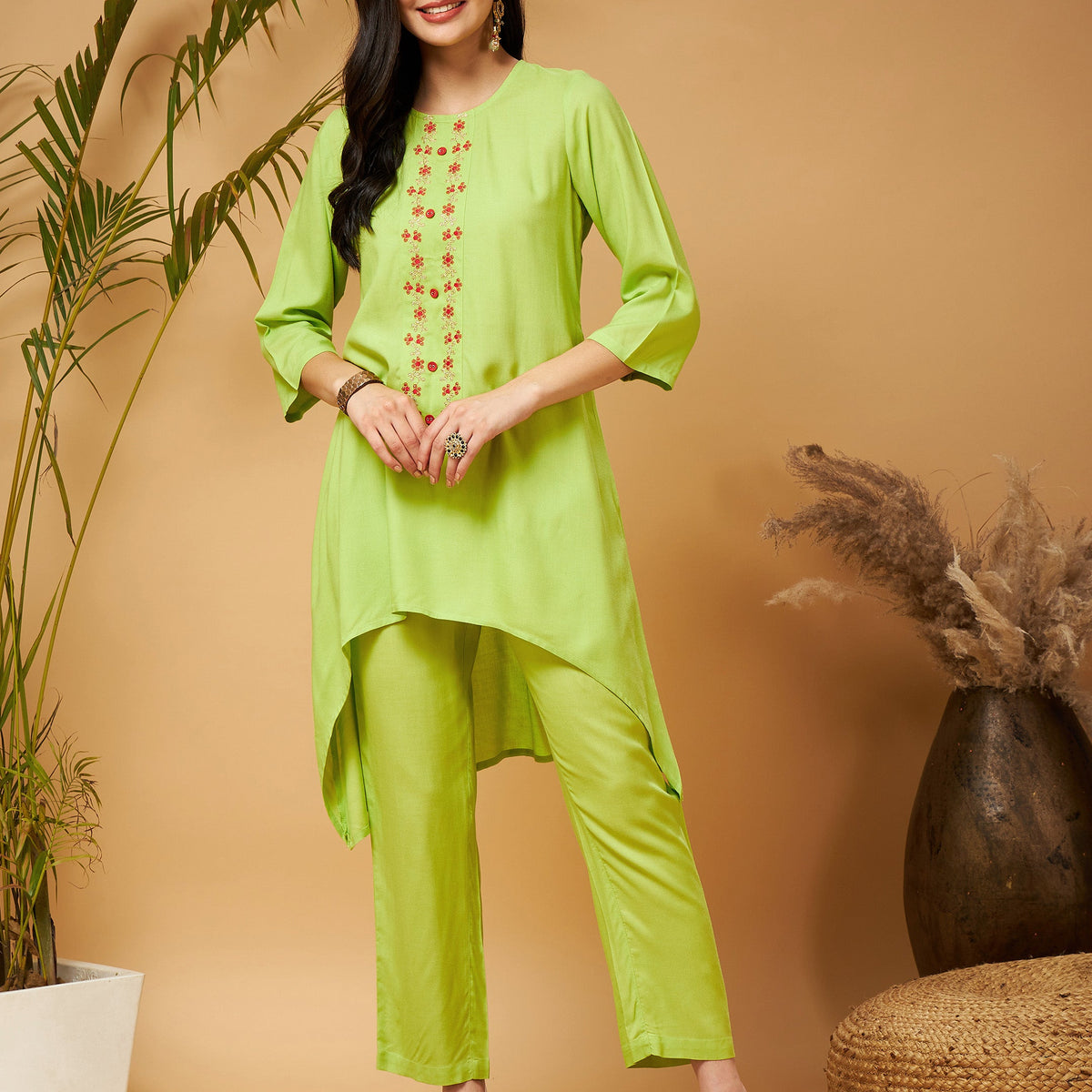 Cathalem Womens Large Size Green Striped Color India