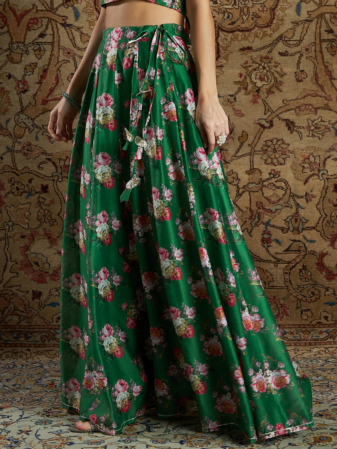NIKA Chanderi Art Silk Hand Block Printed Long Skirt Price in India Full  Specifications  Offers  DTashioncom