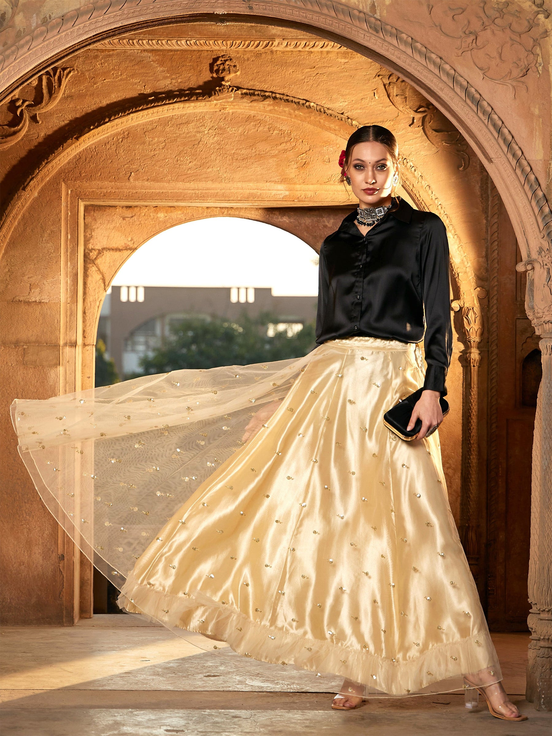 Gold tulle clearance skirt